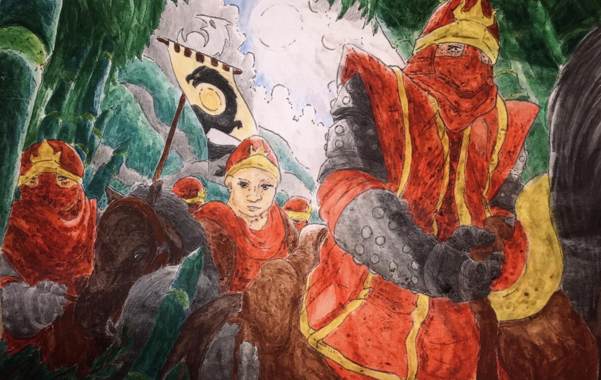 Warriors on the march, concept work for Shinen studios